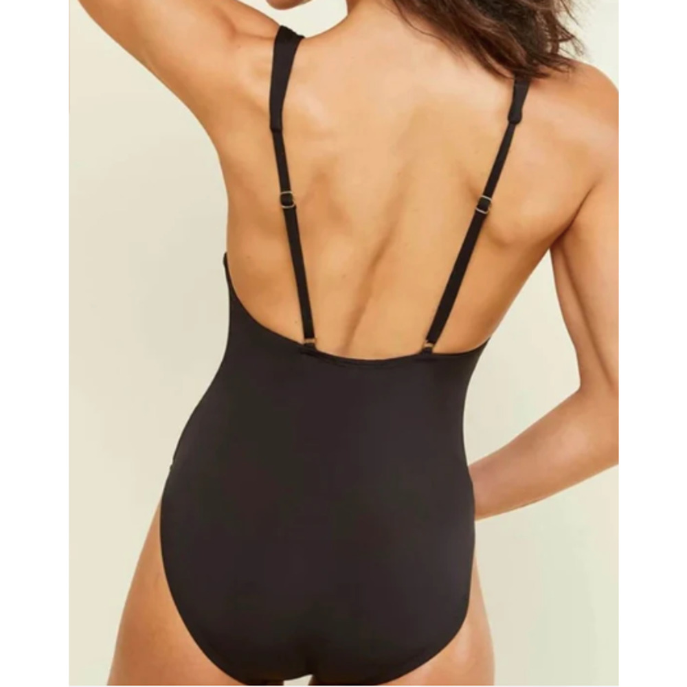 NWT Andie Women's The Sardinia Smooth Black One Piece Swimsuit Size M - Picture 3 of 13